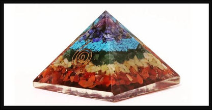 7 Chakra Crystals Orgone Pyramid | Multi Color - 3 inch